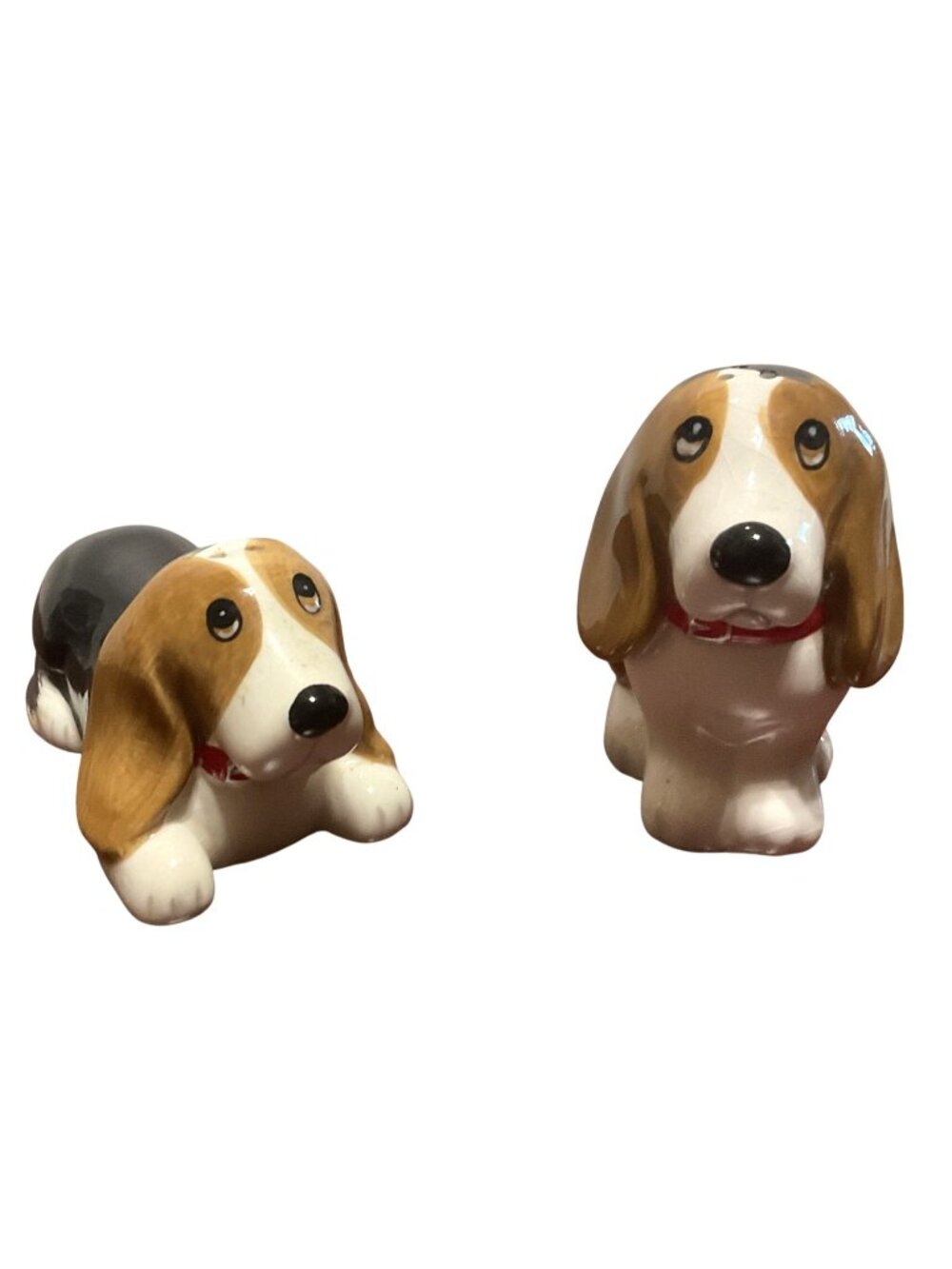 Pioneer Woman Salt & Pepper Shaker Set - Charlie and Walter Basset Hounds 4"x 4"